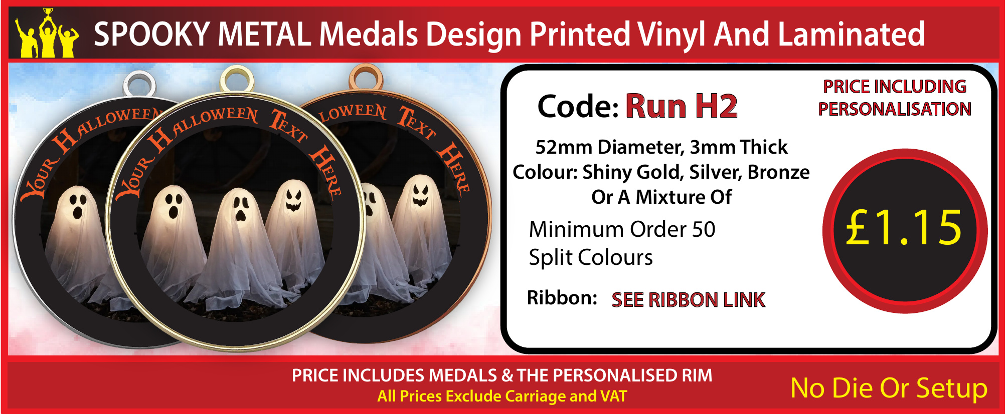 metal medal running hallween themed